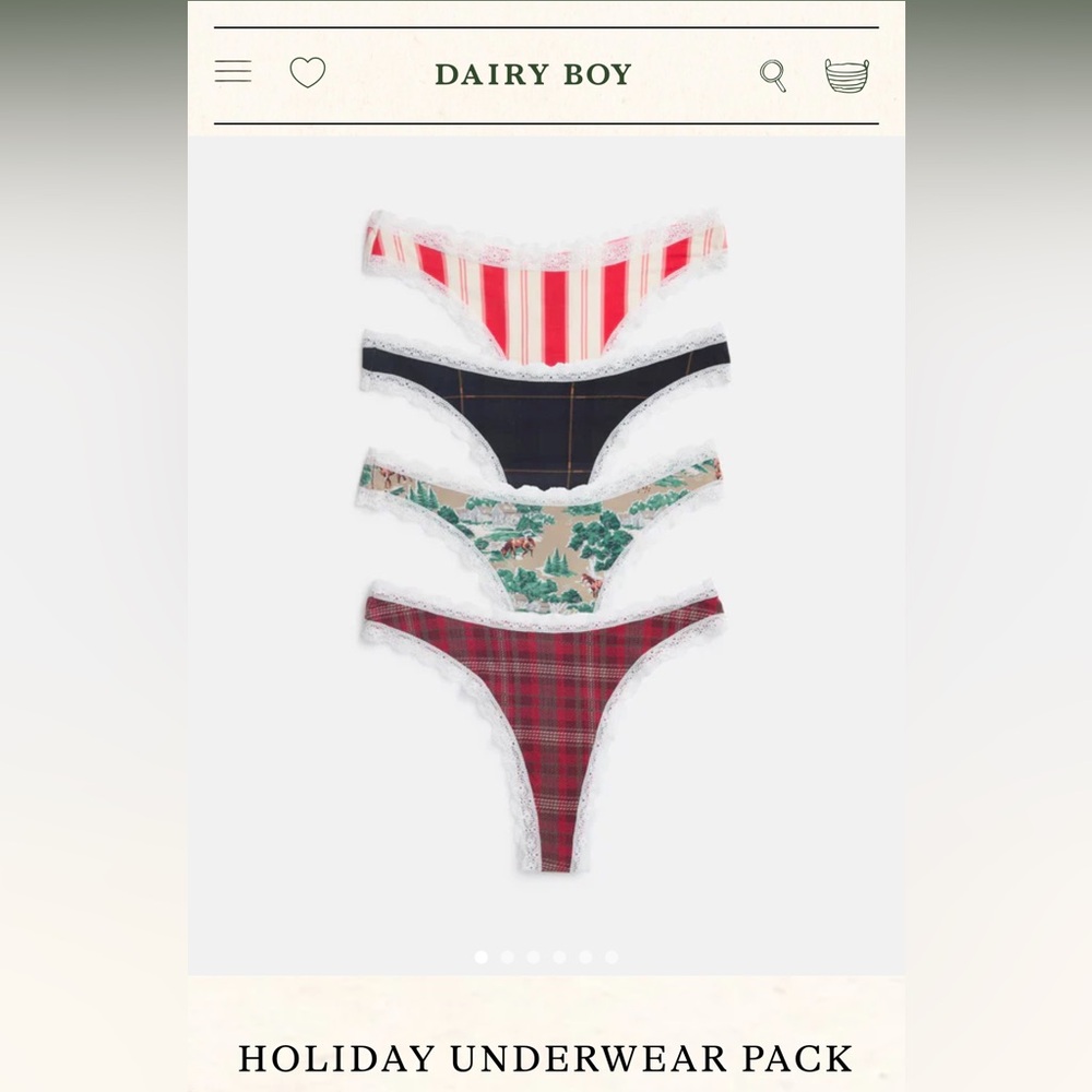 Dairy Boy holiday thong pack— UNWORN ❤️